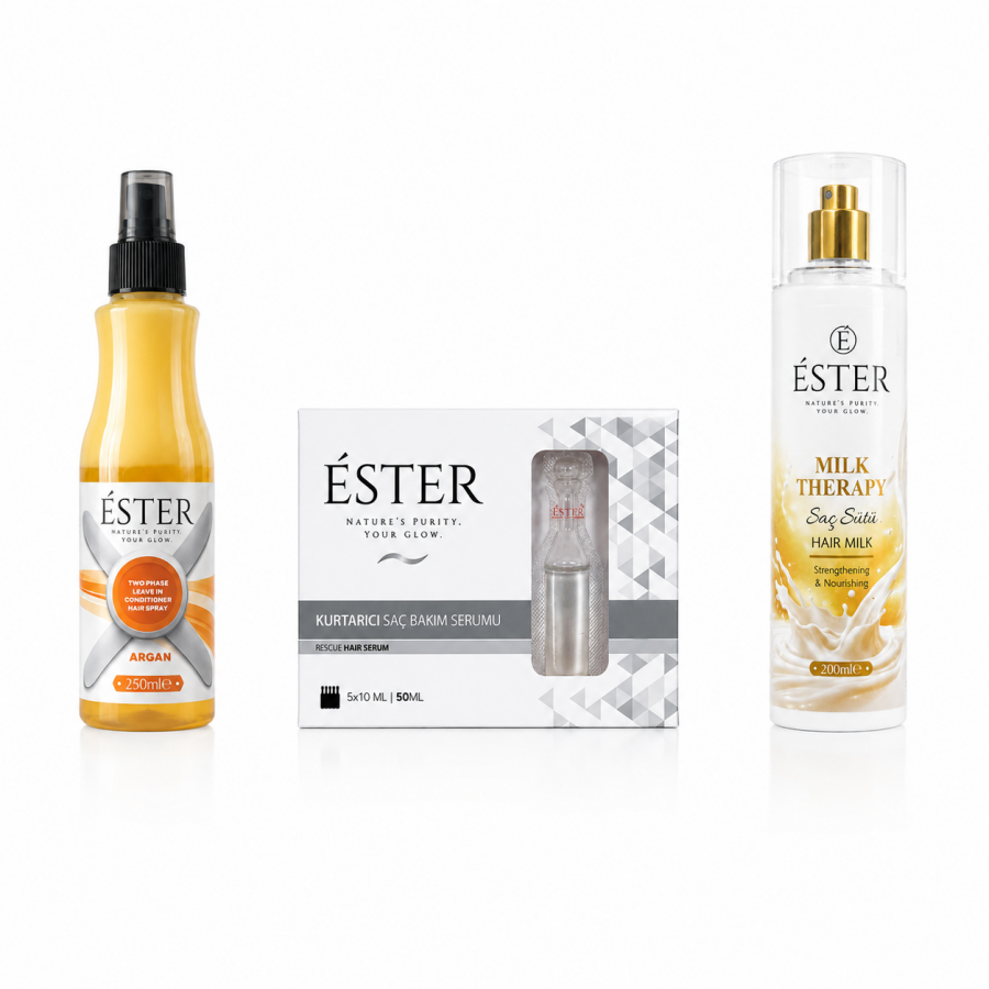 Kurtarıcı Serum + Saç Sütü + Argan Saç Spreyi Set 